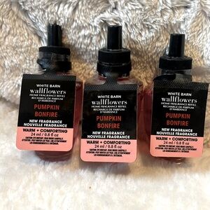 Bath & Body Works Set of 3 PUMPKIN BONFIRE Wallflower Refills